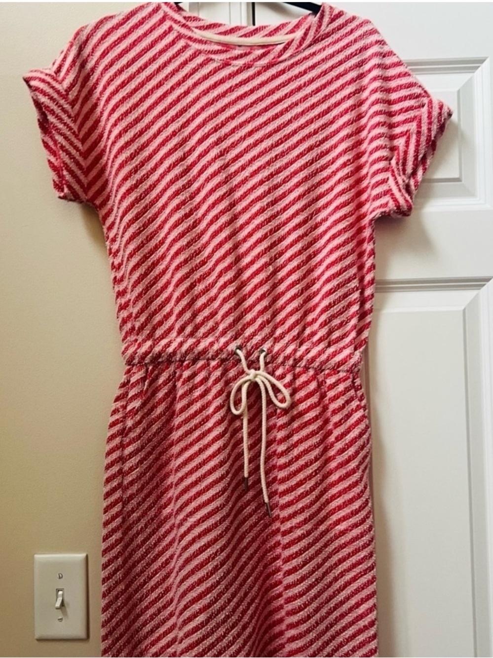 Lou & Grey Pink Striped Drawstring Dress